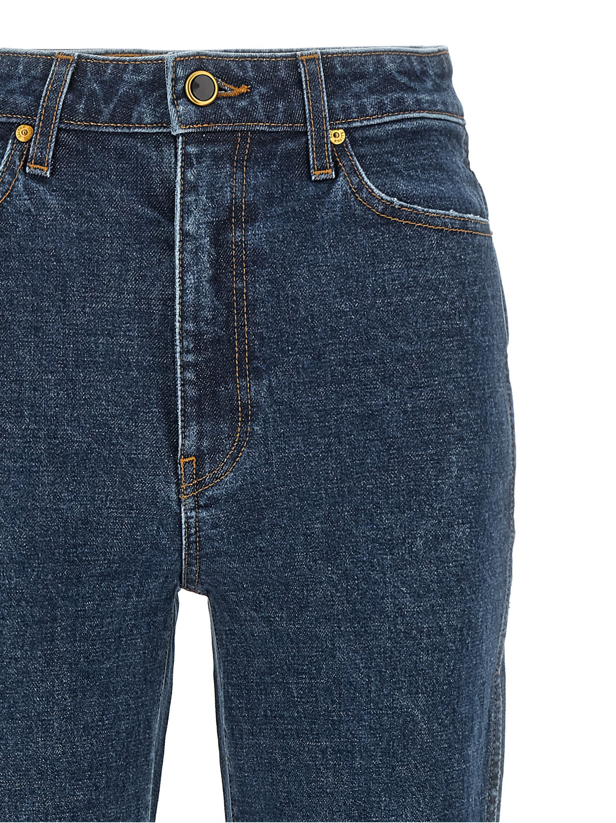 Khaite Blue Cotton Flared Jeans