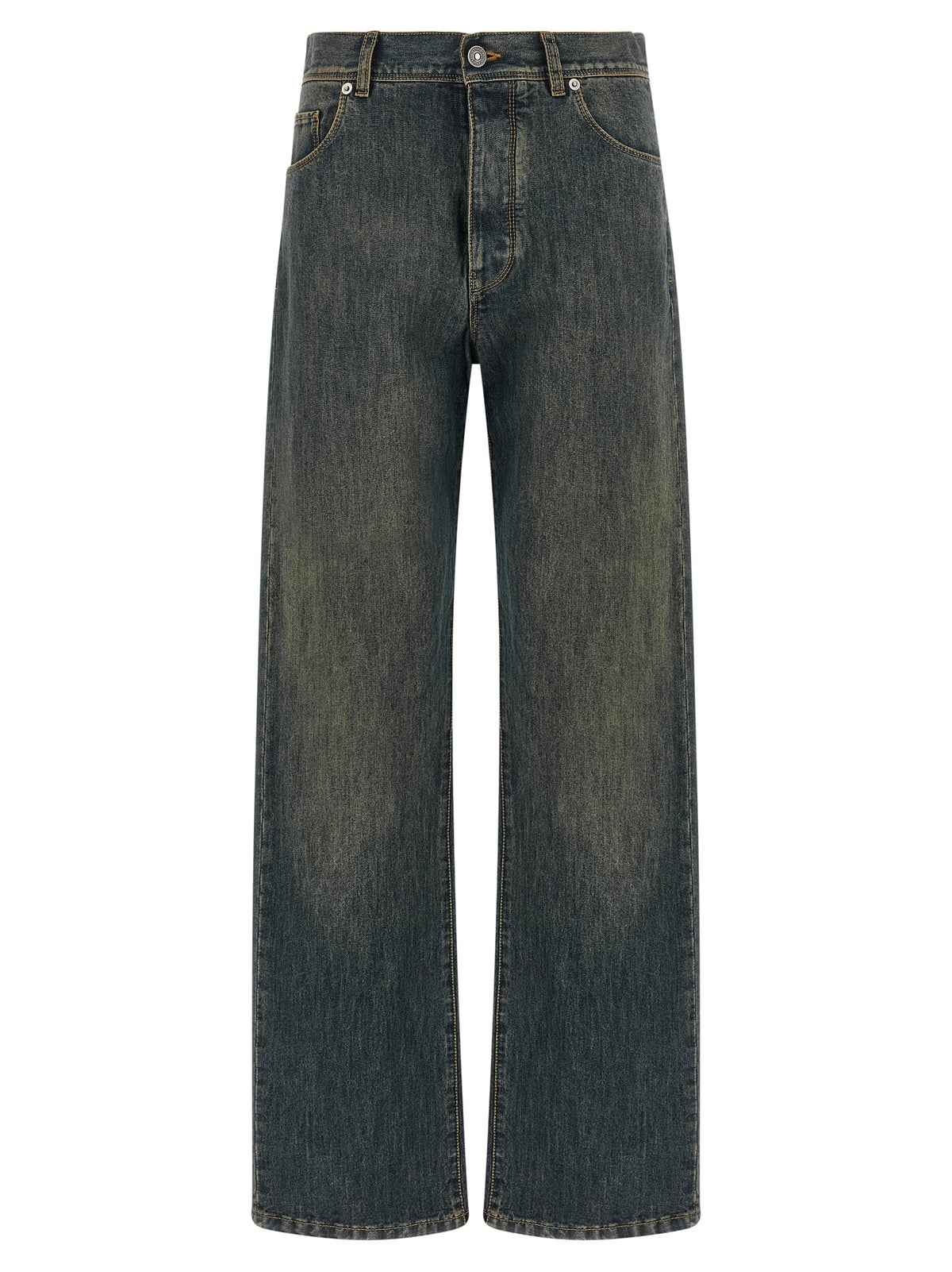 Fendi Blue Cotton Straight-Leg Jeans