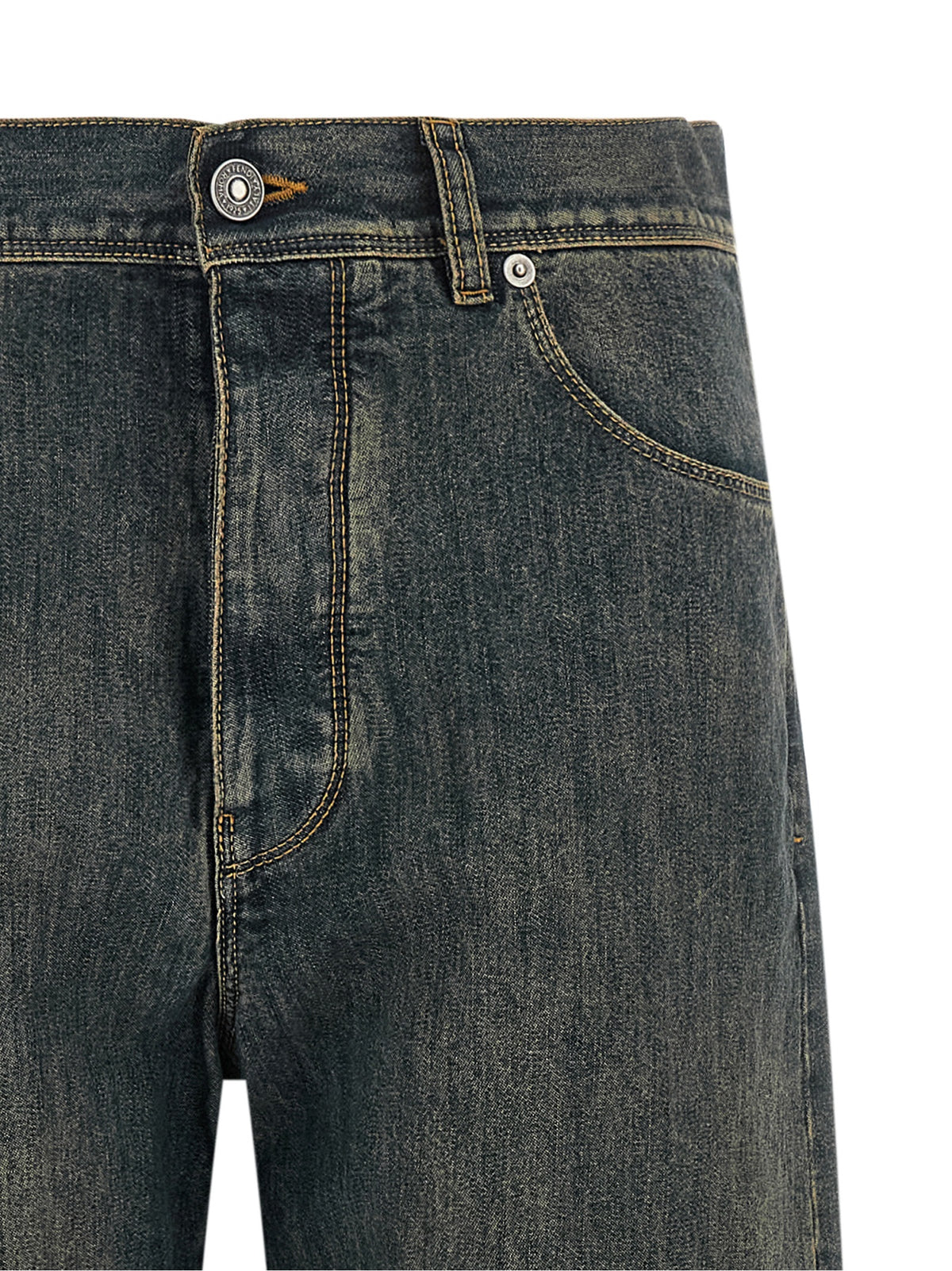 Fendi Blue Cotton Straight-Leg Jeans
