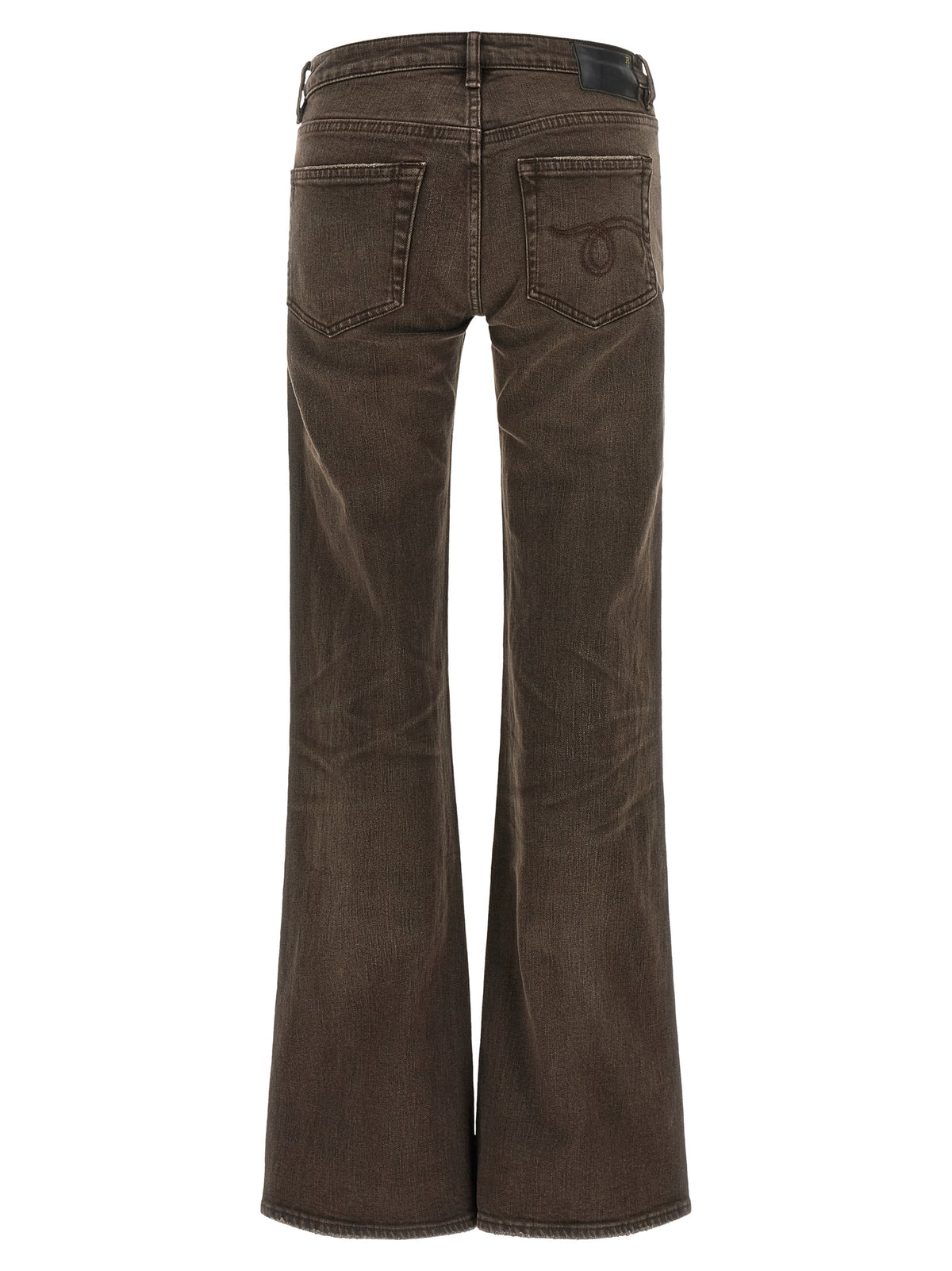 R13 Brown Cotton Flared Jeans