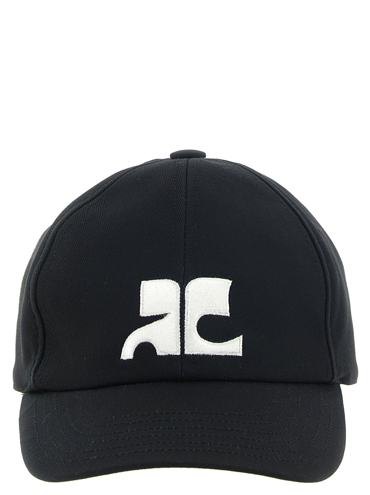 Courrèges Black Cotton Cap (Baseball Hat)