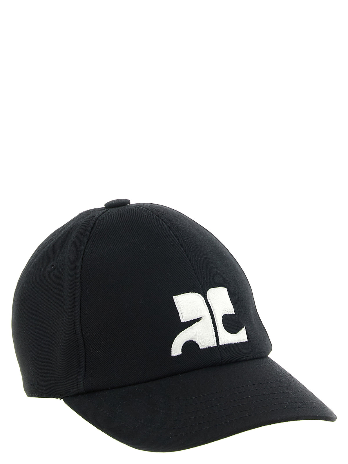 Courrèges Black Cotton Cap (Baseball Hat)