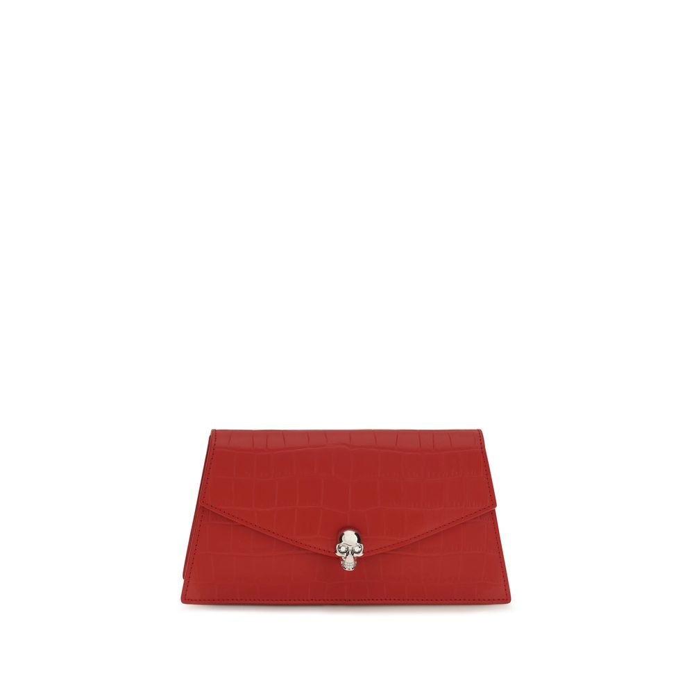 Alexander McQueen Red Calf Leather Bos Taurus Clutch Bag