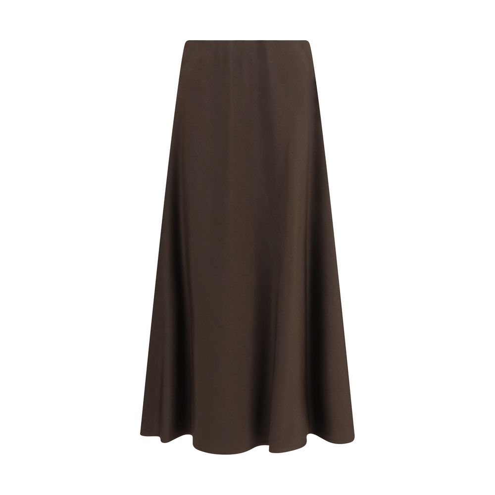 Brunello Cucinelli Brown Wool Oves Aries Midi Skirt
