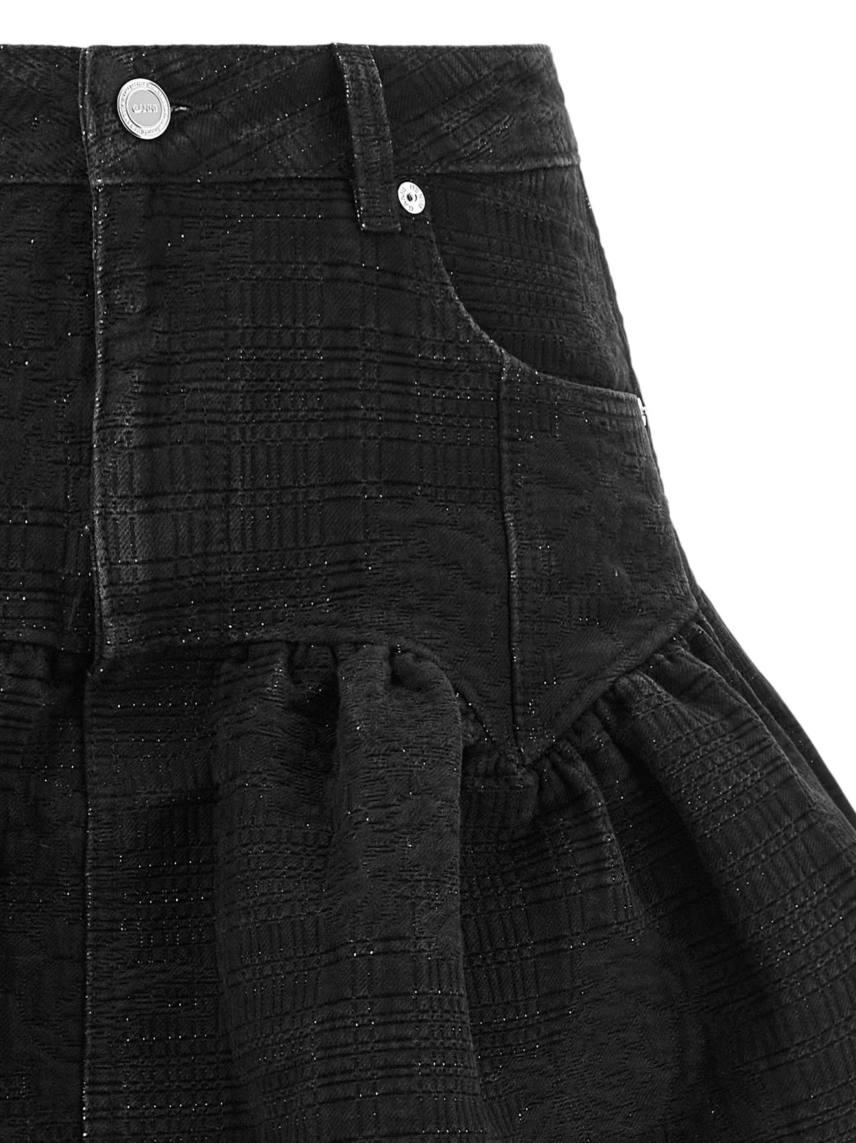 Ganni Black Cotton Long Skirt