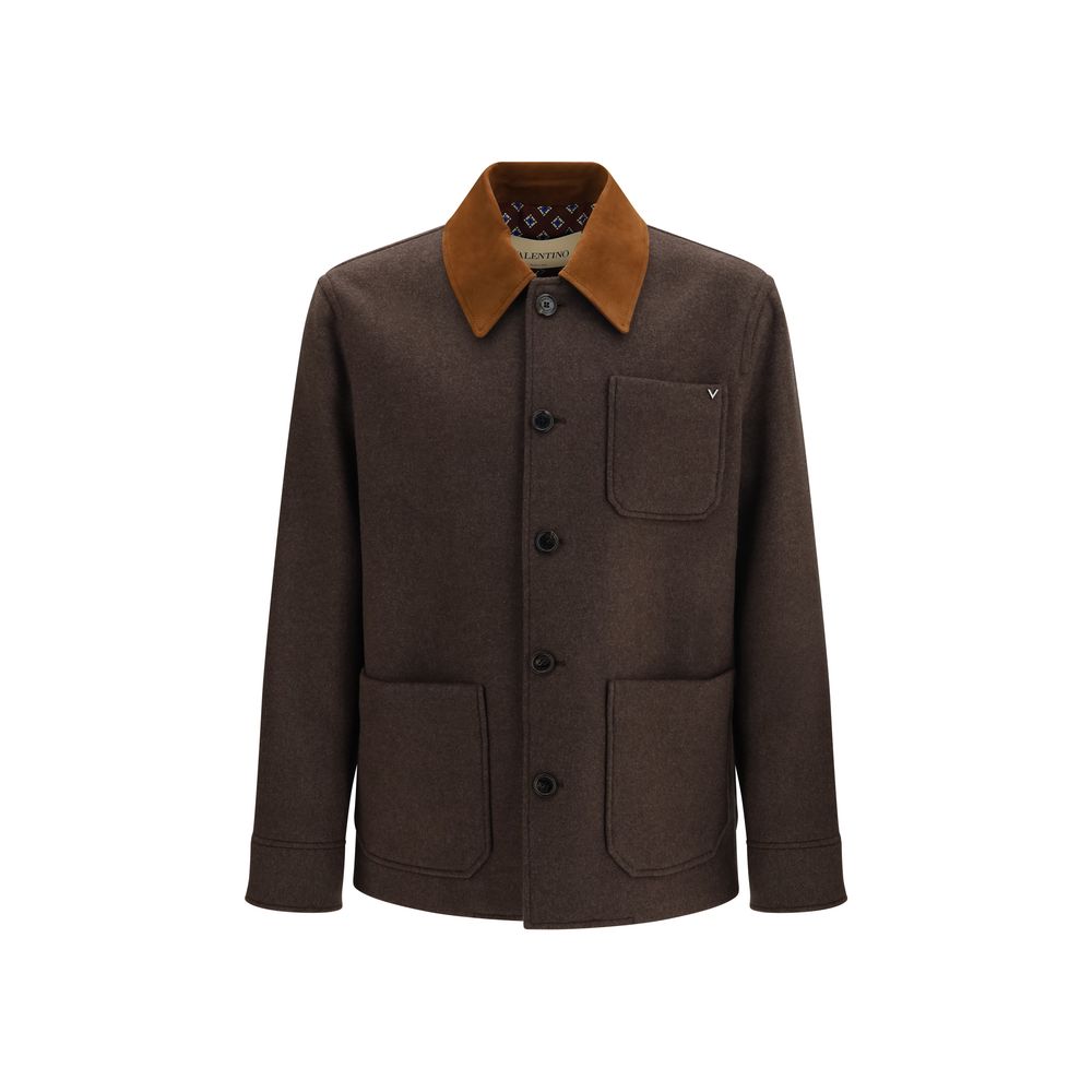 Valentino Garavani Brown Wool Oves Aries Full-Length Jacket