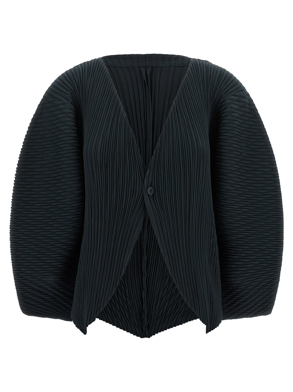 Issey Miyake Black Polyester Cardigan