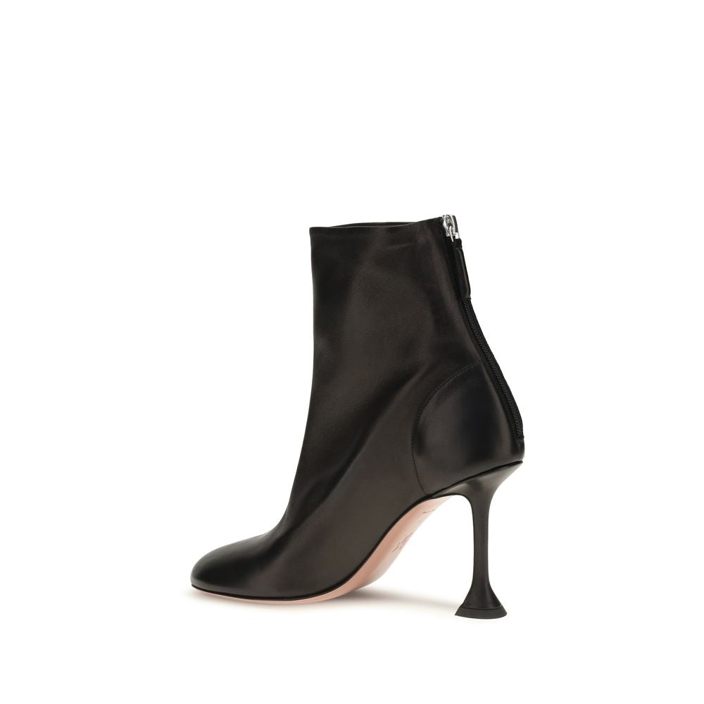 Amina Muaddi Black Lamb Ovis Aries Ankle Boots