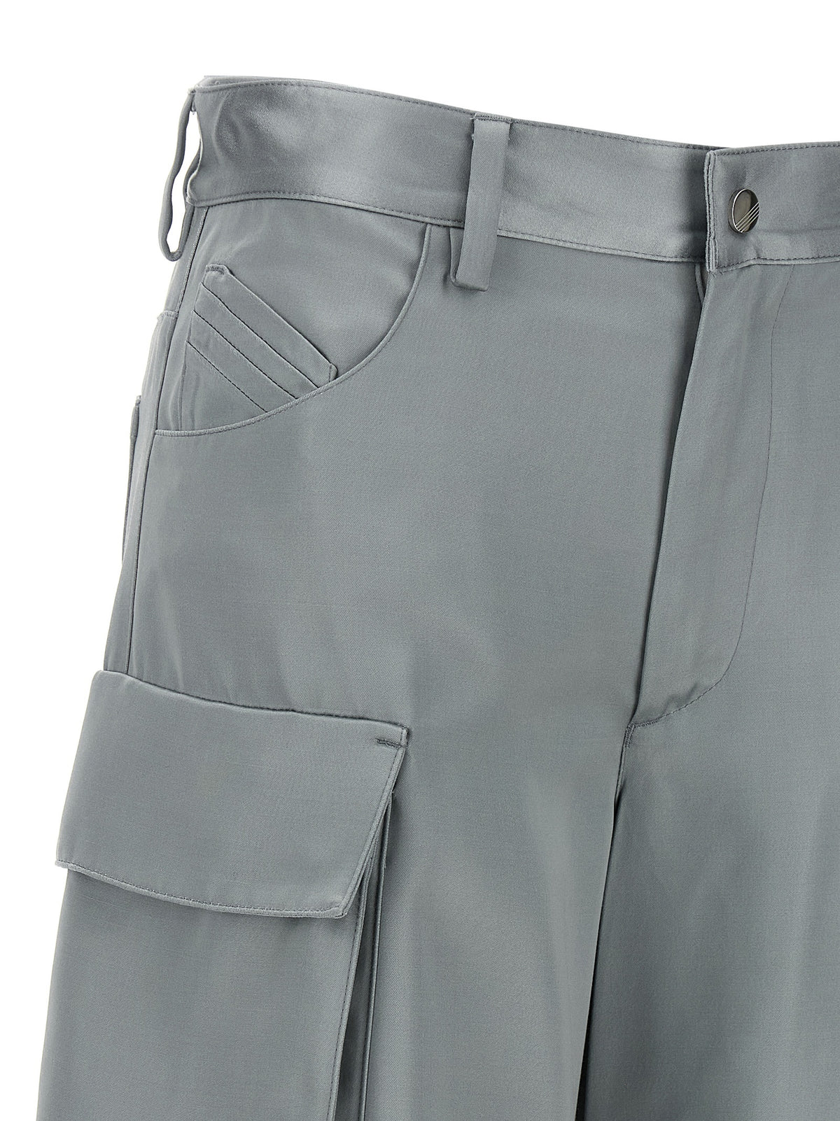 The Attico Gray Viscose Cargo Pants