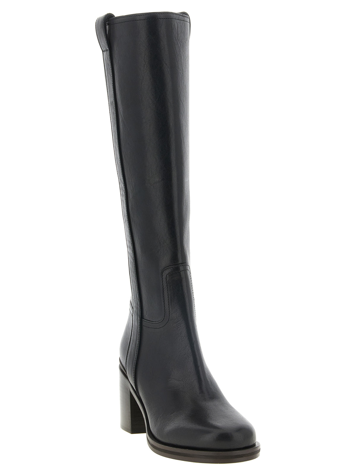 Brunello Cucinelli Black Calfskin Over The Knee