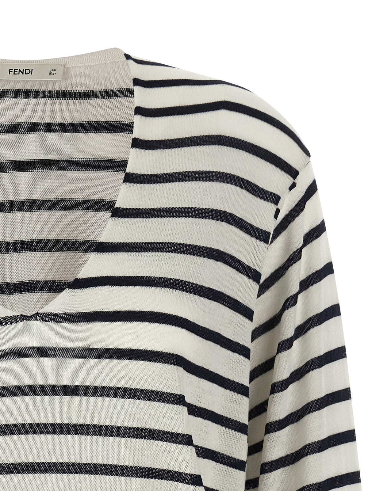 Fendi Bicolor Virgin Wool Cardigan