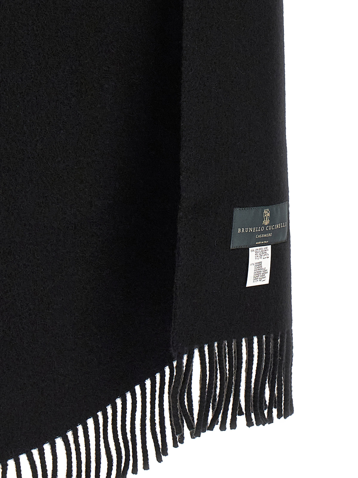 Brunello Cucinelli Black Wool Scarf
