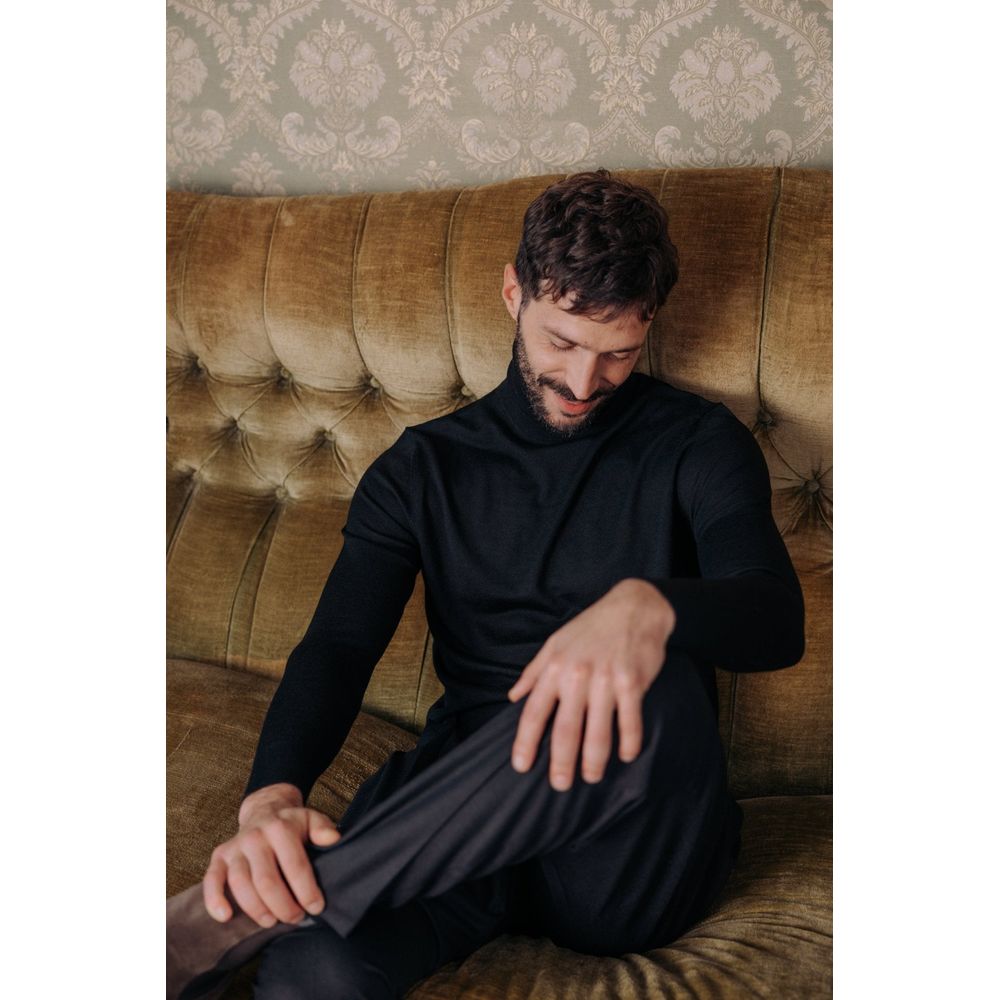 Autore Black Wool Casual Pants