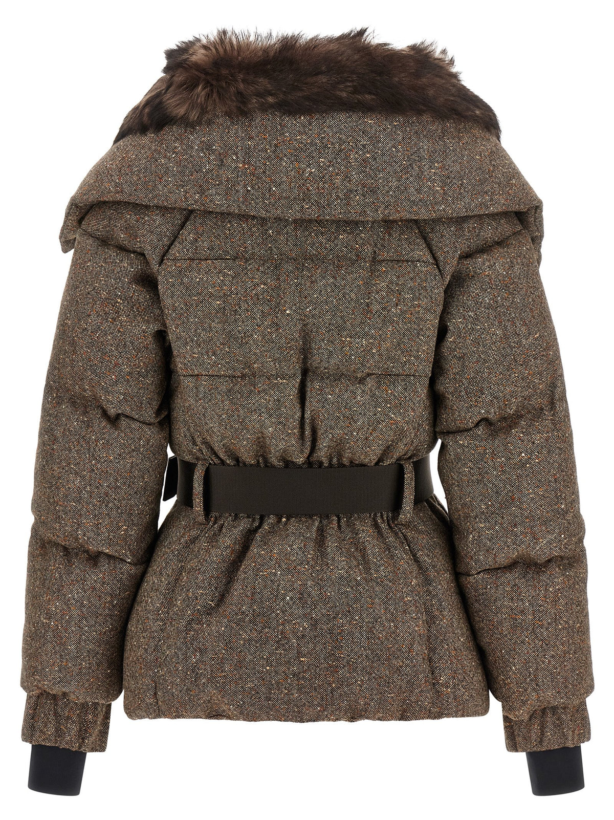 Moncler Grenoble Brown Leather Full-Length Jacket