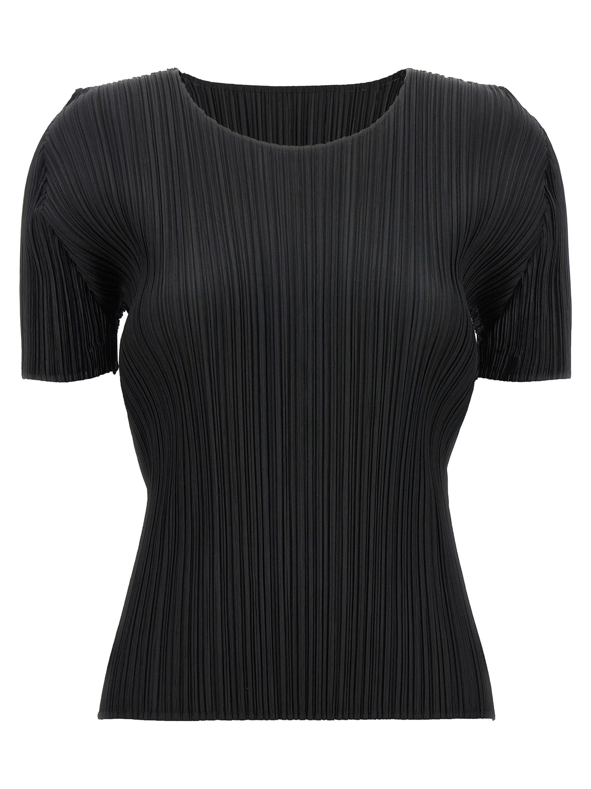 PLEATS PLEASE ISSEY MIYAKE Black Polyester T-Shirt