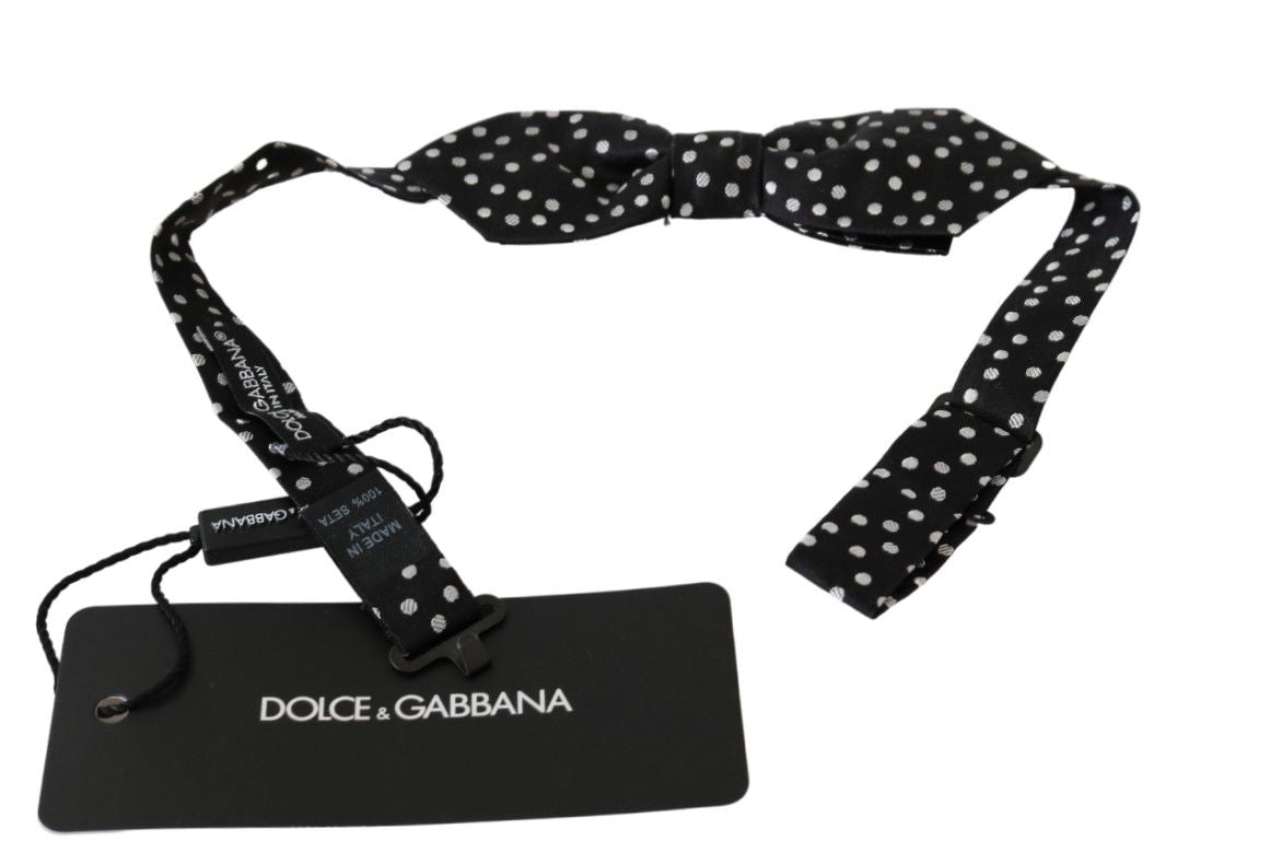 Κομψό Μαύρο πουά μεταξωτό παπιγιόν Dolce &amp; Gabbana