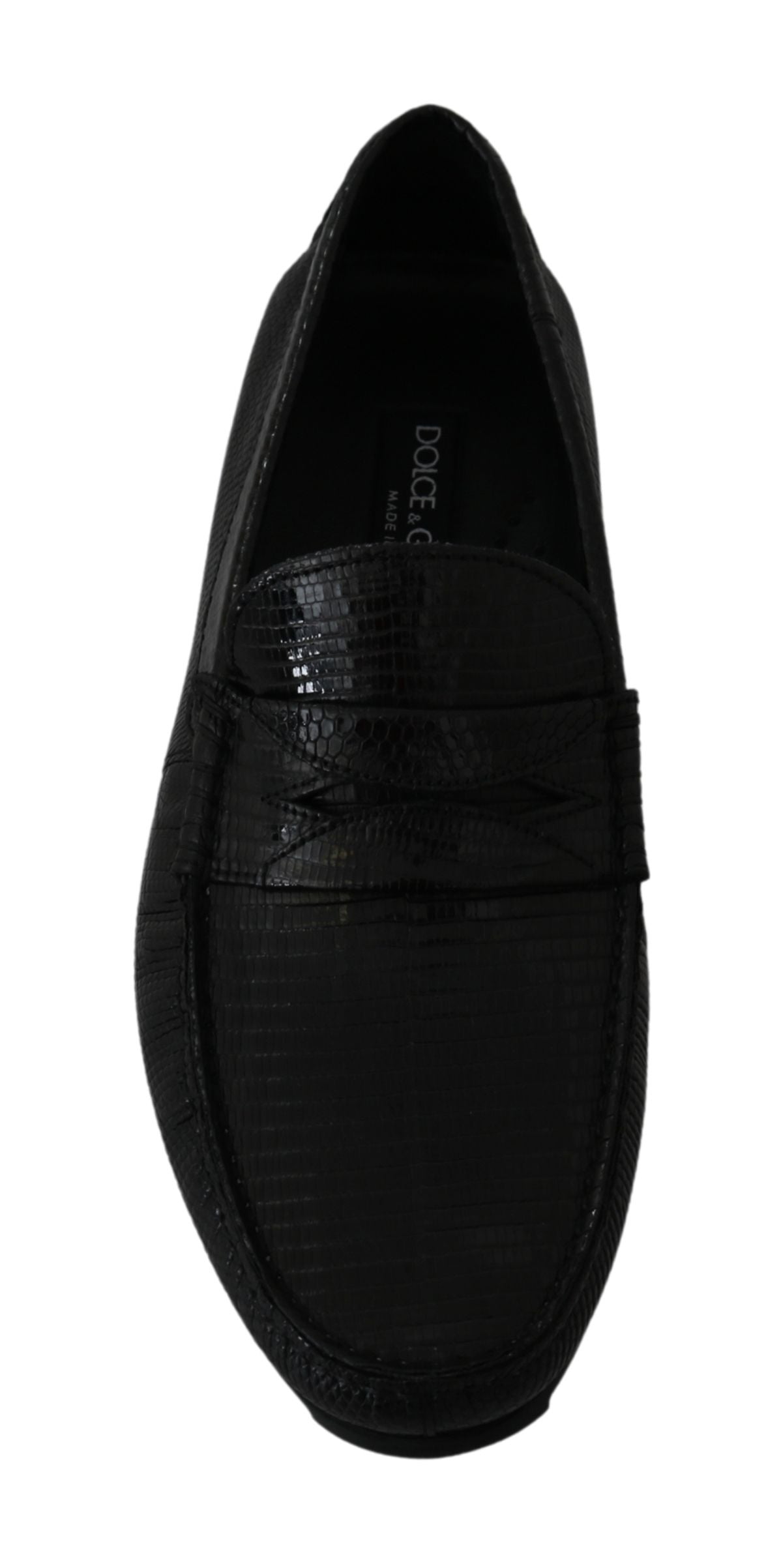 Dolce &amp; Gabbana Exquisite Black Lizard Leather Loafers