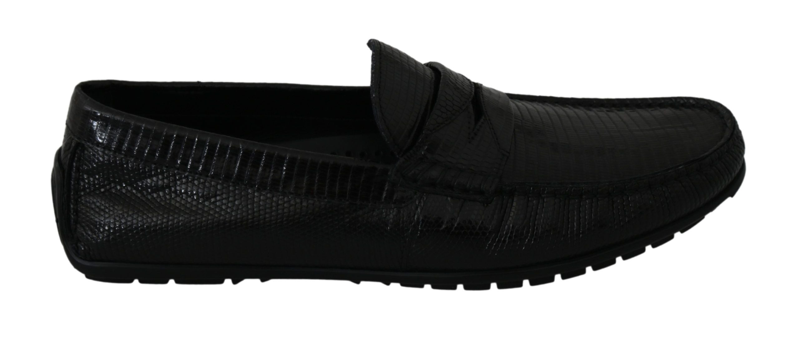 Dolce &amp; Gabbana Exquisite Black Lizard Leather Loafers
