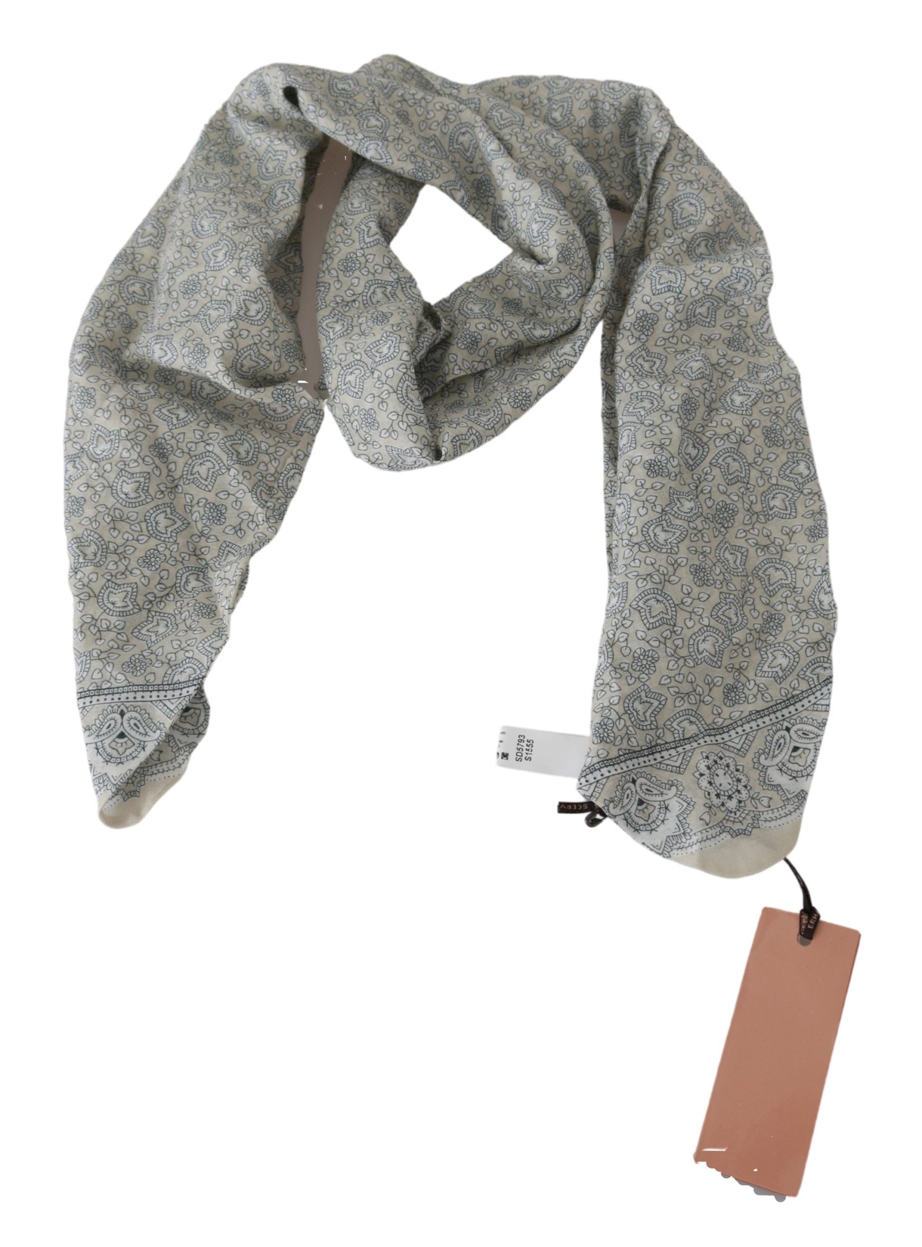 Βαμβακερό κασκόλ Ermanno Scervino Chic σε Μπεζ &amp; Μπλε Fantasy print
