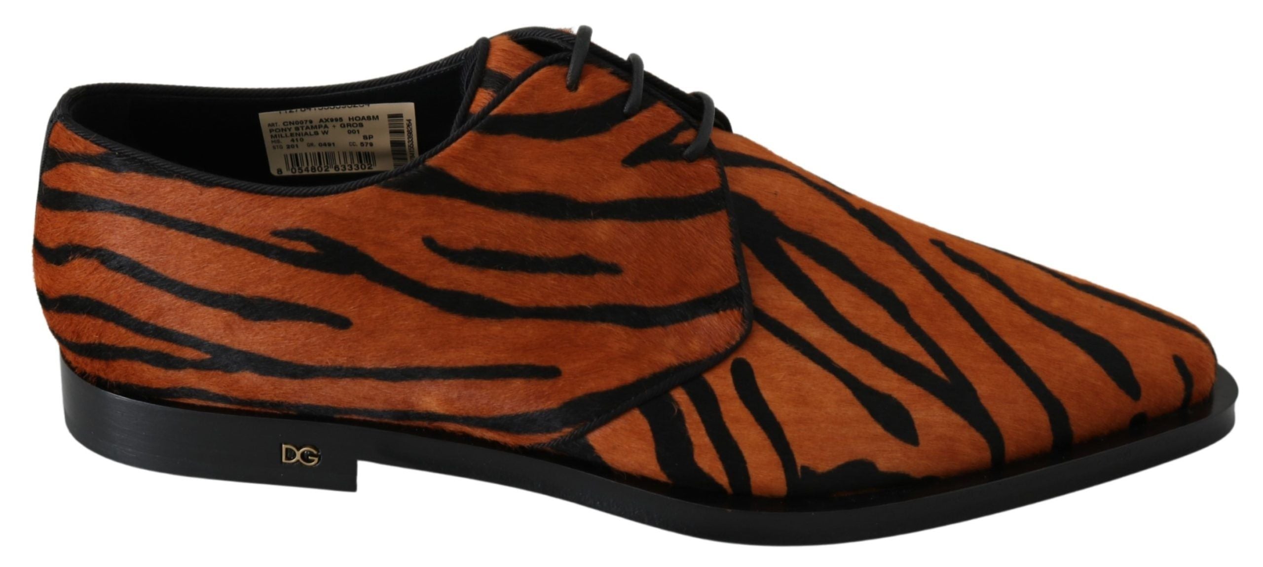 Παπούτσια φόρεμα Dolce &amp; Gabbana Tiger με μοτίβο με μαλλιά πόνυ