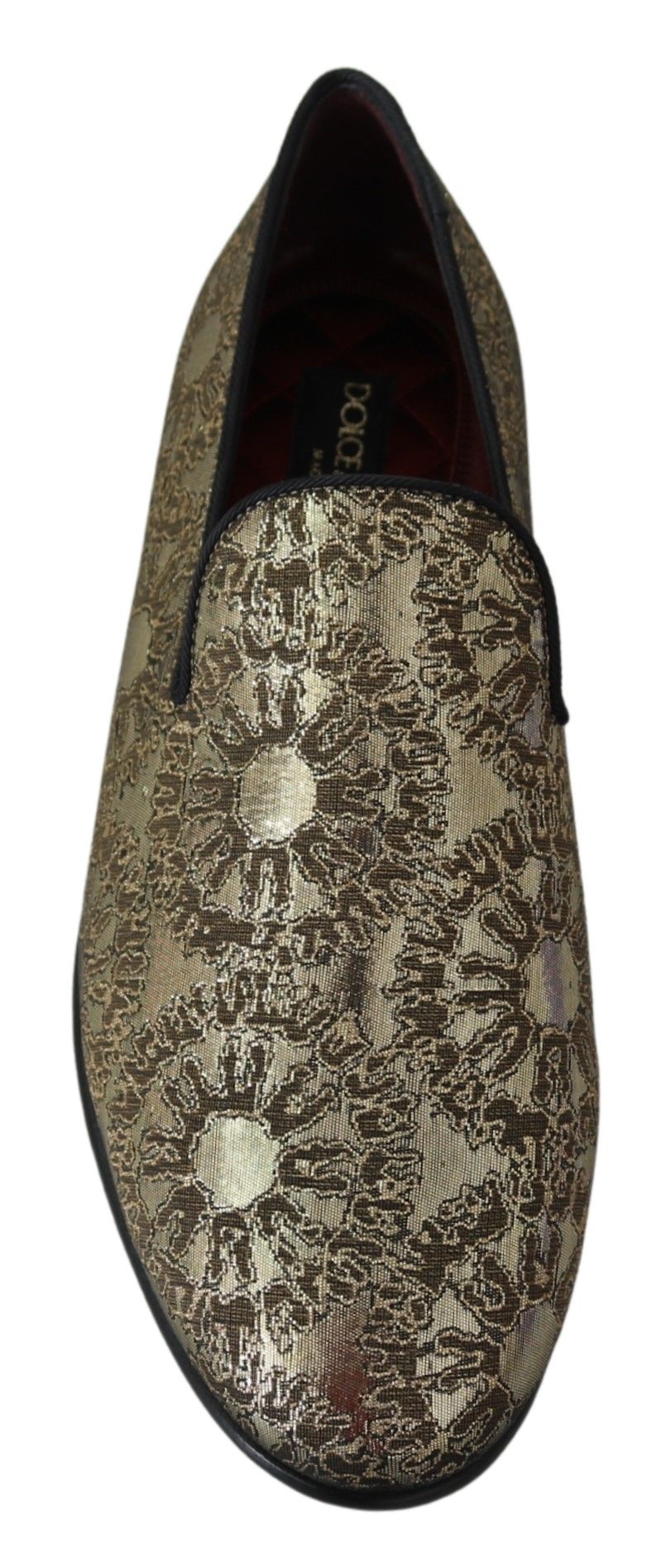 Παπούτσια φορέματος Dolce &amp; Gabbana Gold Bordeaux Loafers Slides