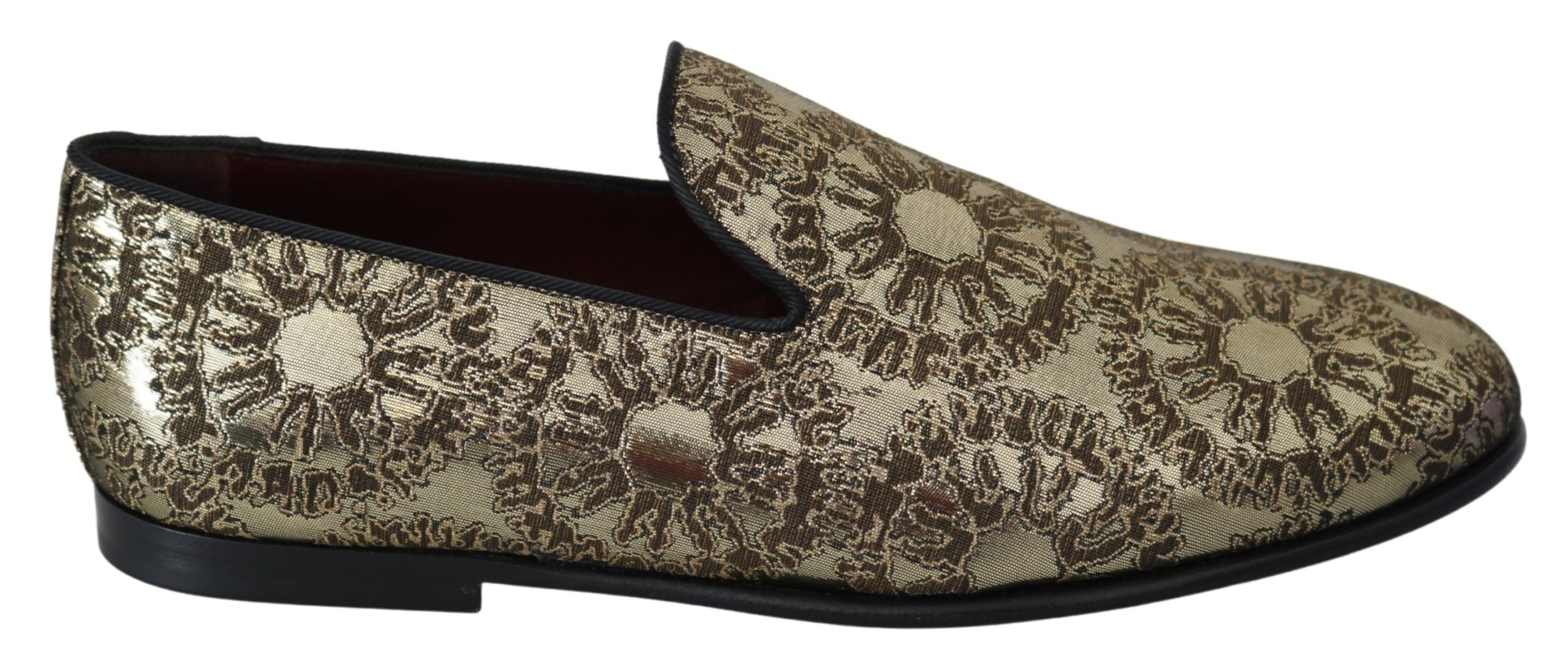 Παπούτσια φορέματος Dolce &amp; Gabbana Gold Bordeaux Loafers Slides