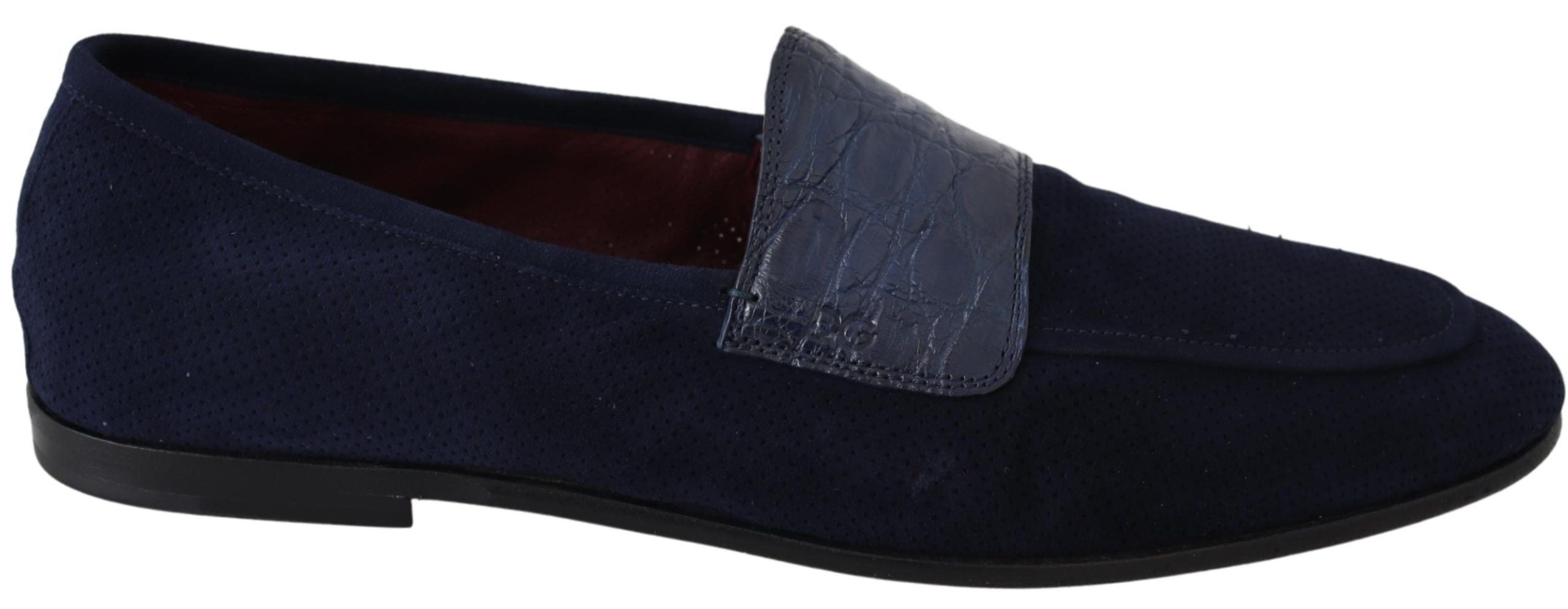 Κομψά δερμάτινα Loafers από μπλε σουέντ Dolce &amp; Gabbana