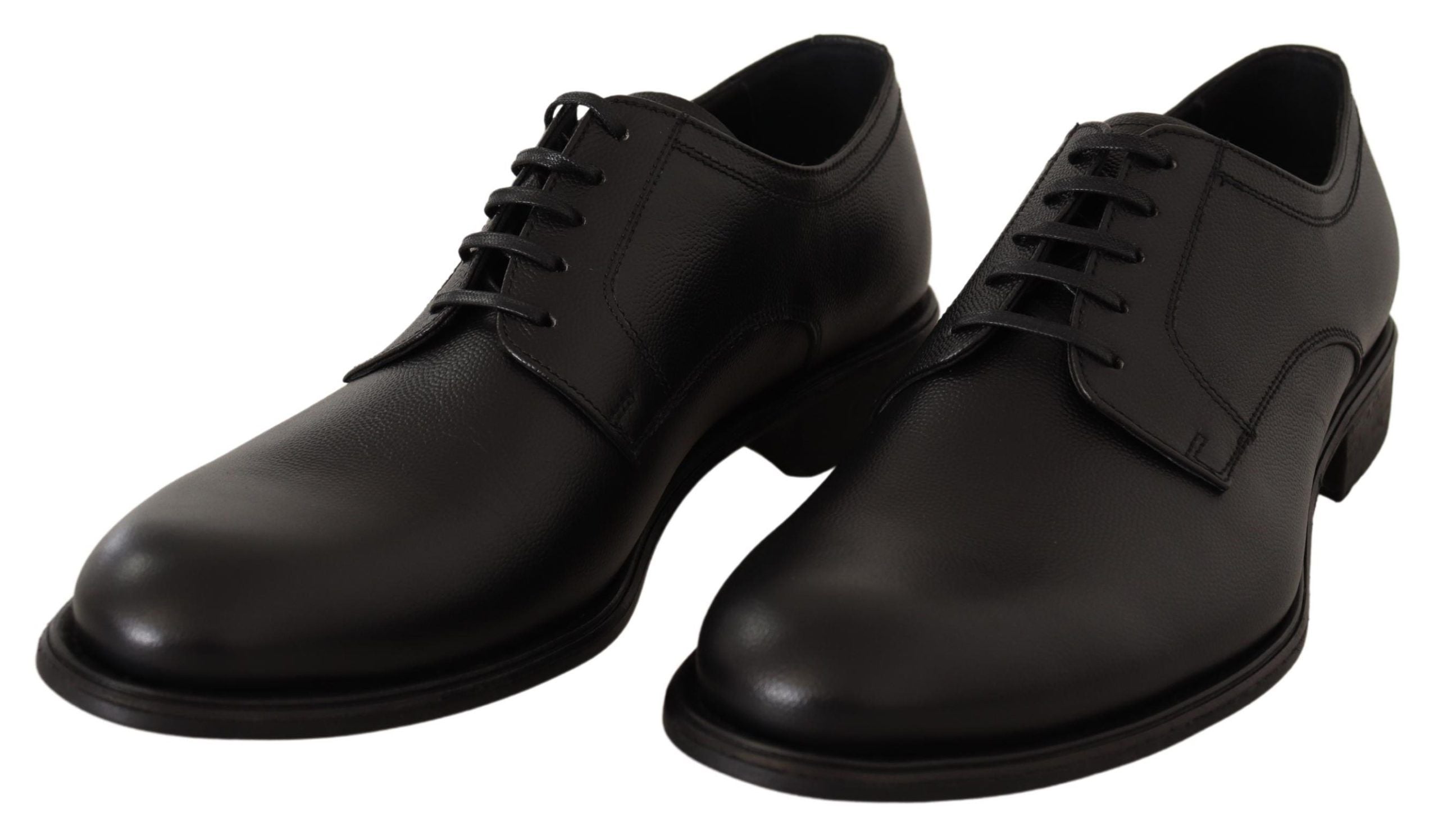 Κομψά μαύρα δερμάτινα παπούτσια Derby Dolce &amp; Gabbana