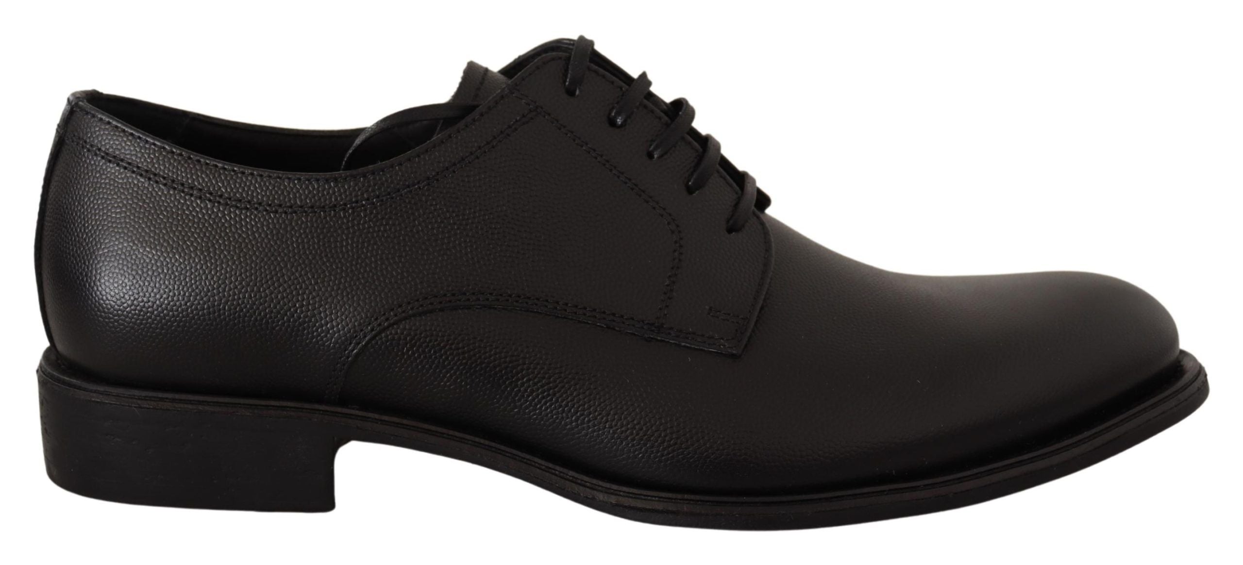 Κομψά μαύρα δερμάτινα παπούτσια Derby Dolce &amp; Gabbana