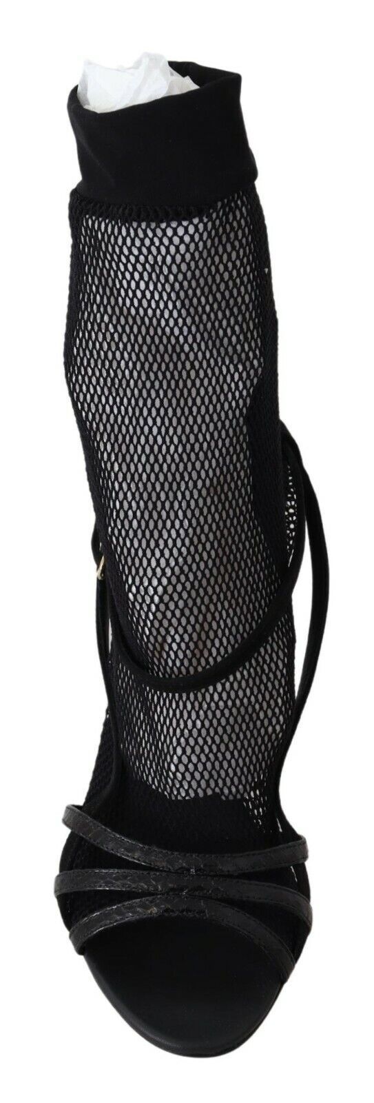 Σανδάλια Dolce &amp; Gabbana Chic Μαύρο Διχτυωτό Stiletto
