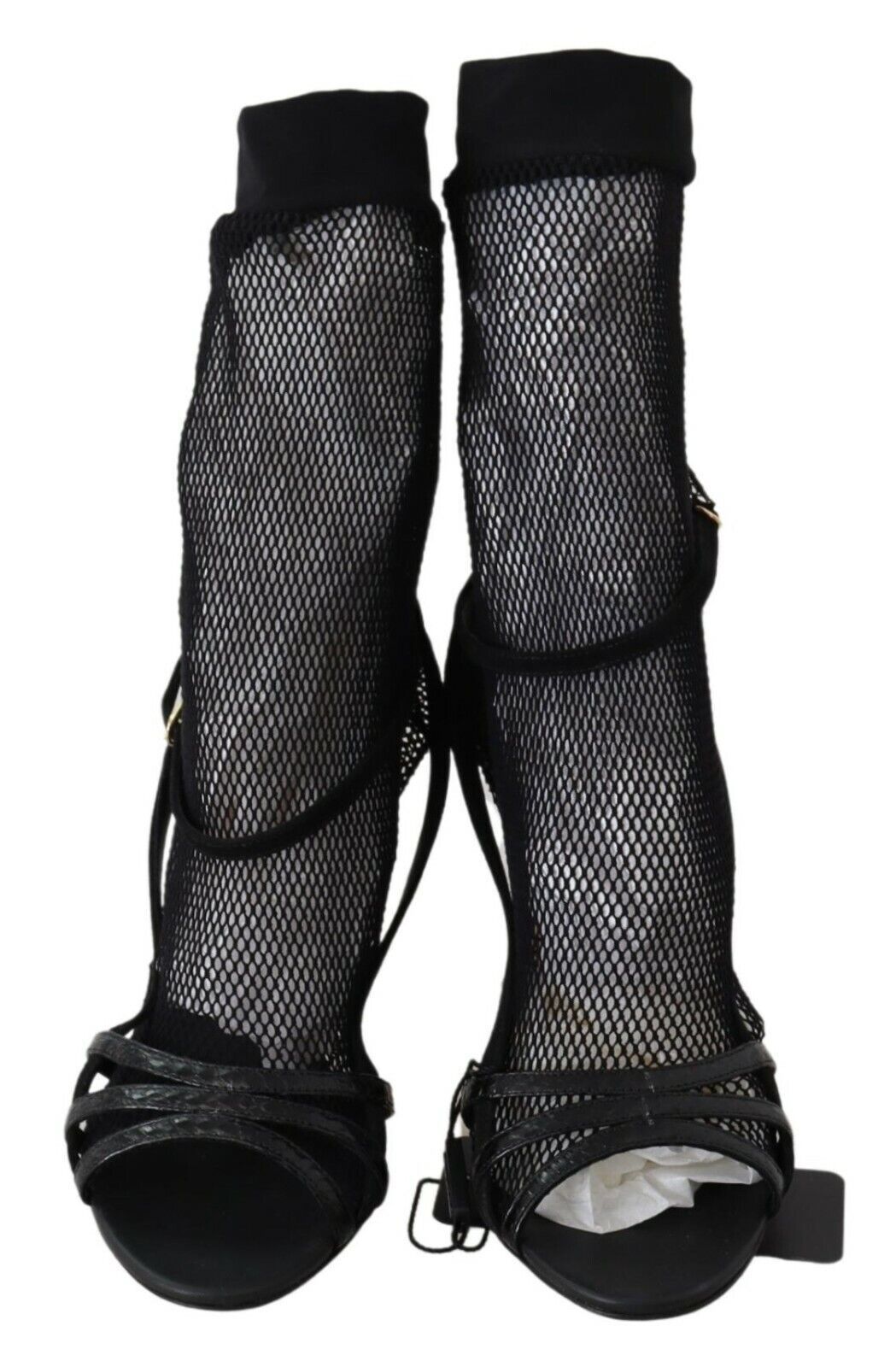Σανδάλια Dolce &amp; Gabbana Chic Μαύρο Διχτυωτό Stiletto