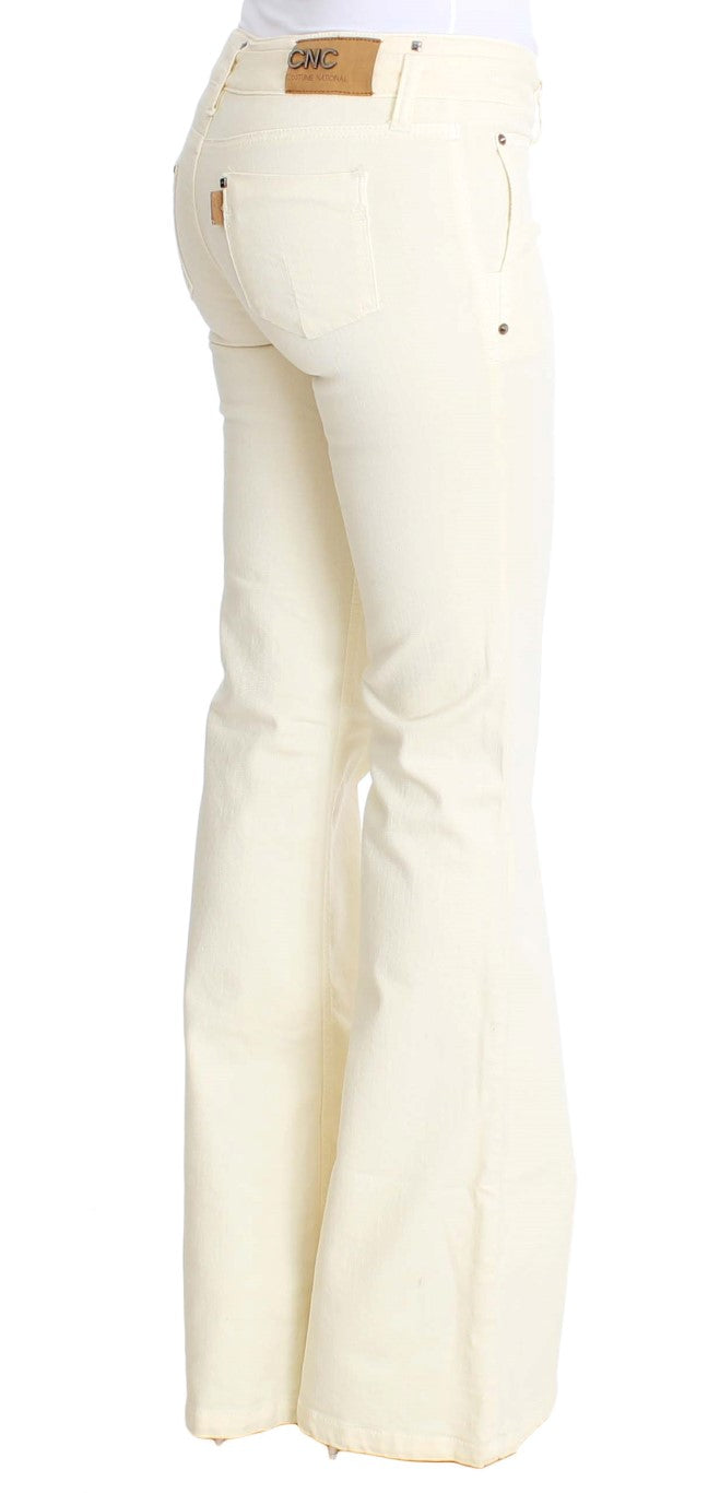 Κοστούμια National Chic Off-White Flared Designer Jeans