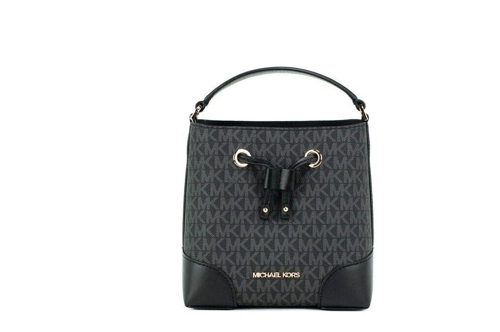 Τσάντα τσάντας Michael Kors Mercer Small Black Signature Δερμάτινη τσάντα χιαστί