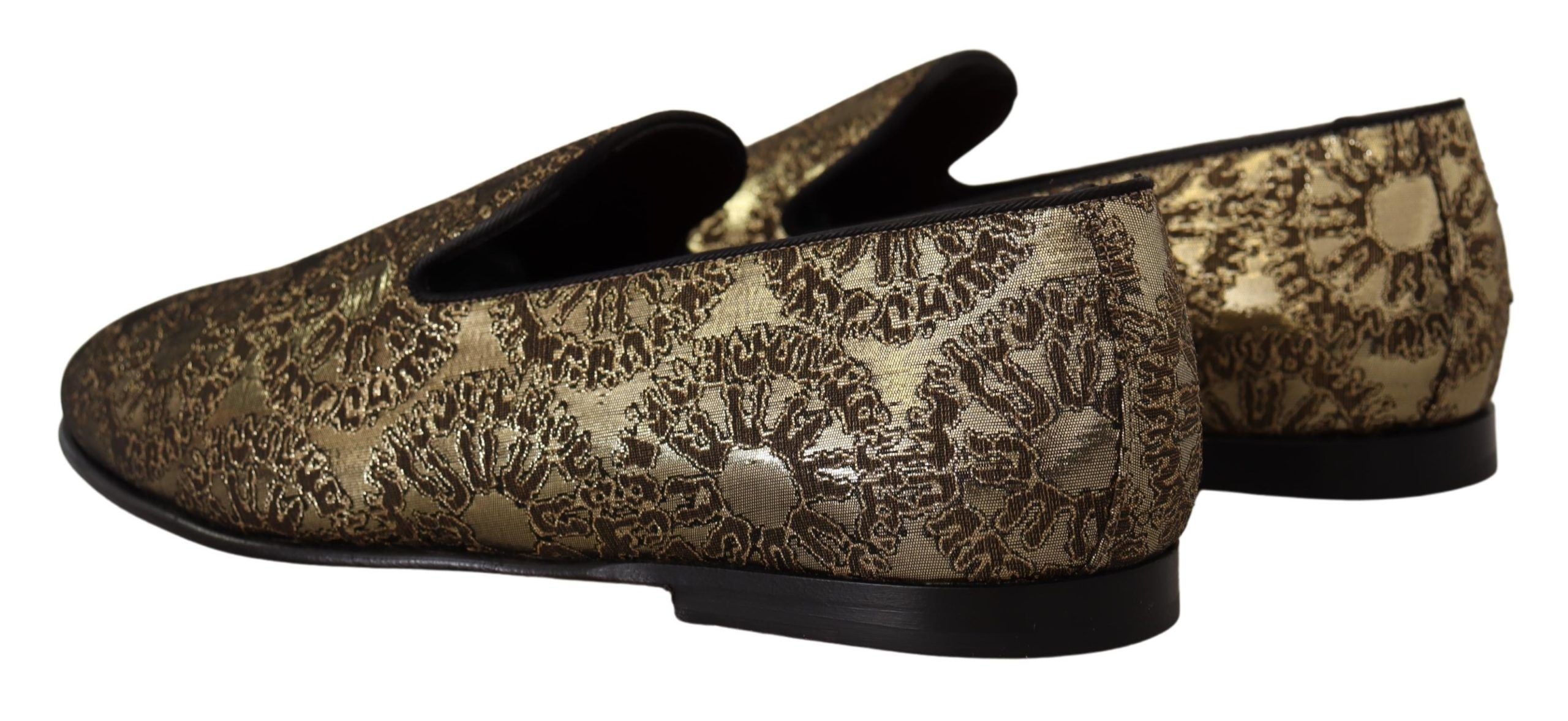 Παπούτσια φορέματος Dolce &amp; Gabbana Gold Tone Loafers Slides