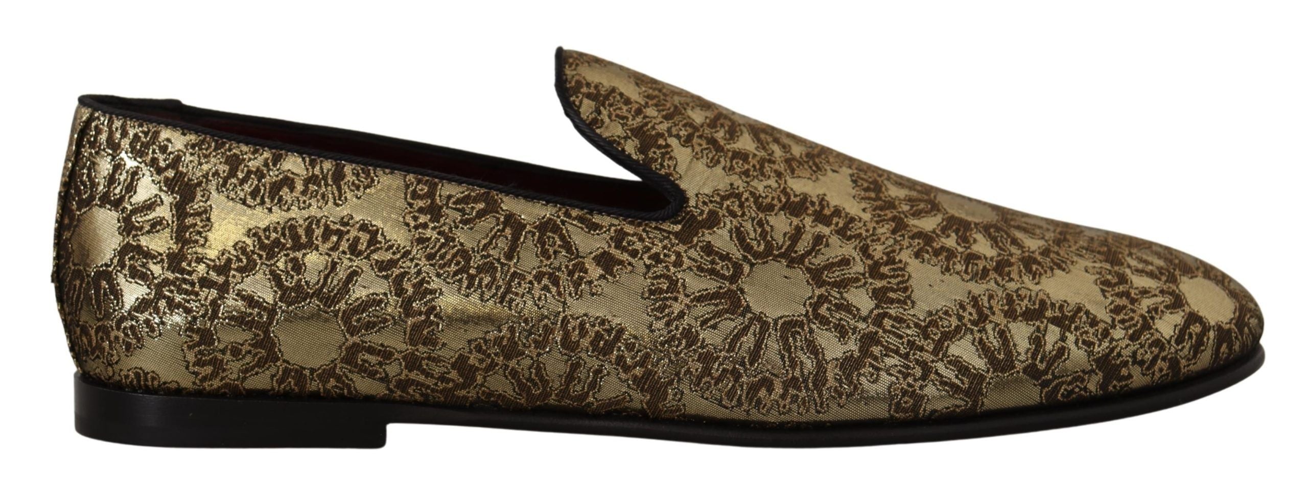 Παπούτσια φορέματος Dolce &amp; Gabbana Gold Tone Loafers Slides