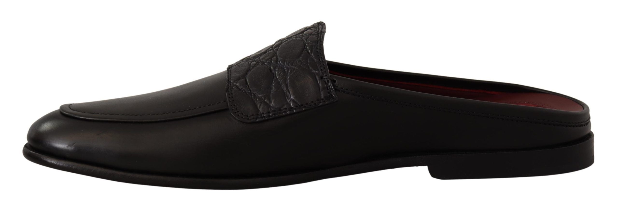 Dolce &amp; Gabbana Exquisite Μαύρες &amp; Βουργουνδικές Δερμάτινες Διαφάνειες