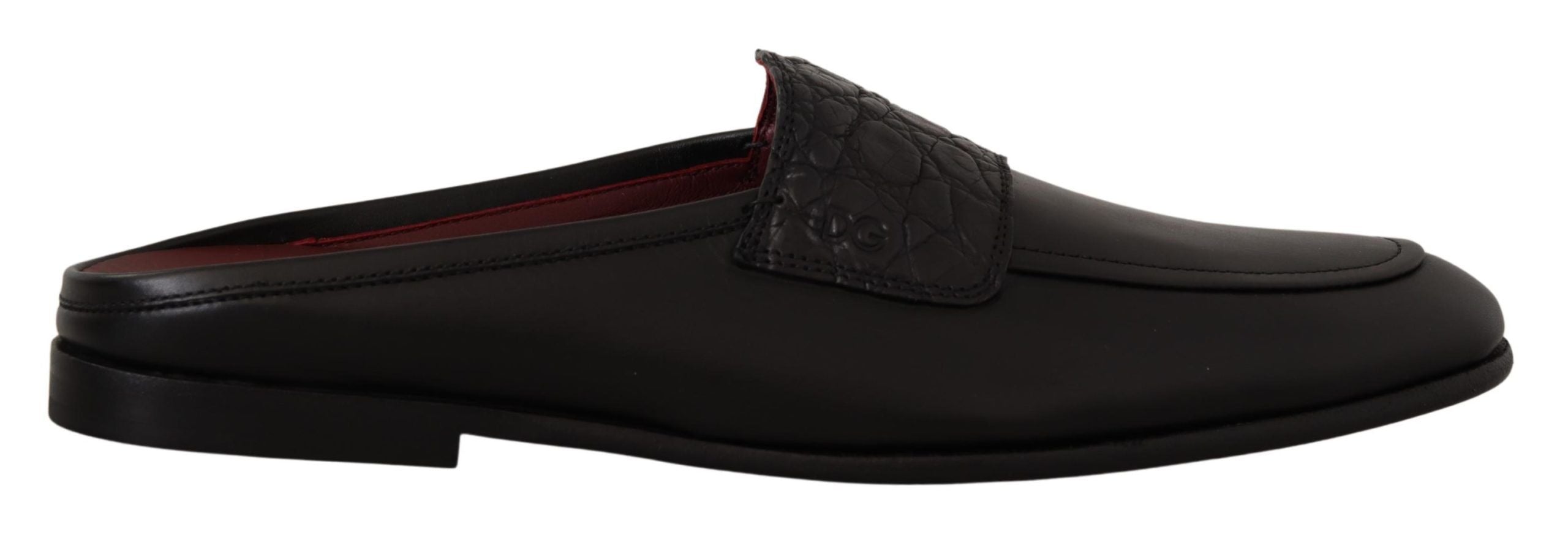 Dolce &amp; Gabbana Exquisite Μαύρες &amp; Βουργουνδικές Δερμάτινες Διαφάνειες