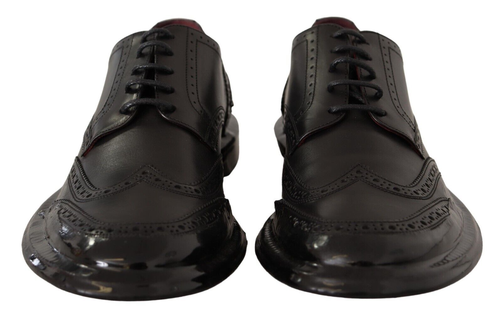 Dolce &amp; Gabbana Elegant Calfskin Derby Oxford Wingtips