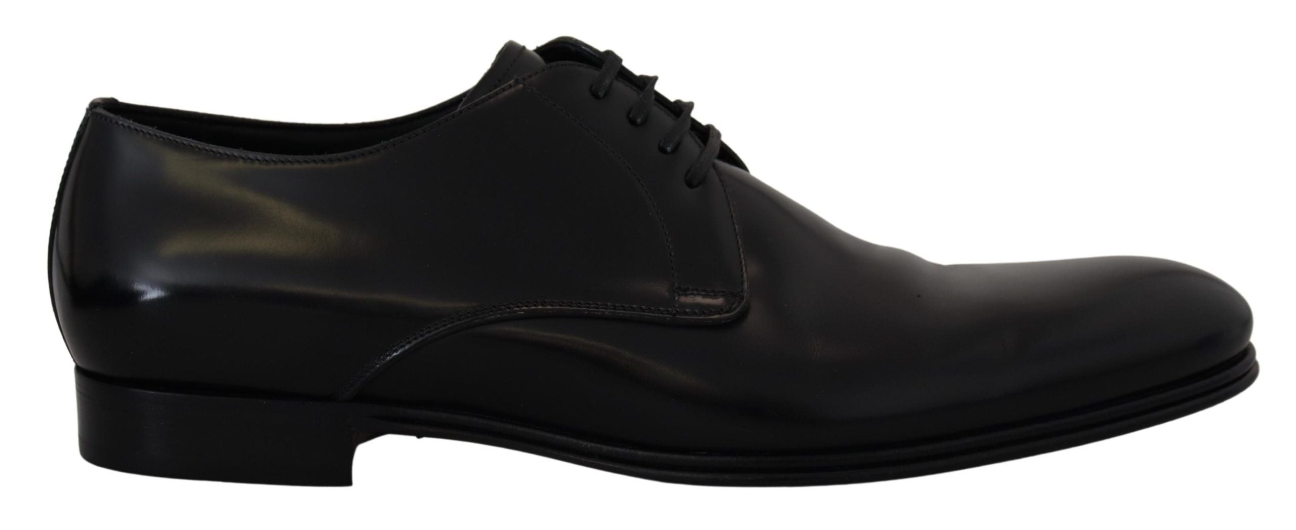 Κομψά μαύρα δερμάτινα παπούτσια Derby Dolce &amp; Gabbana