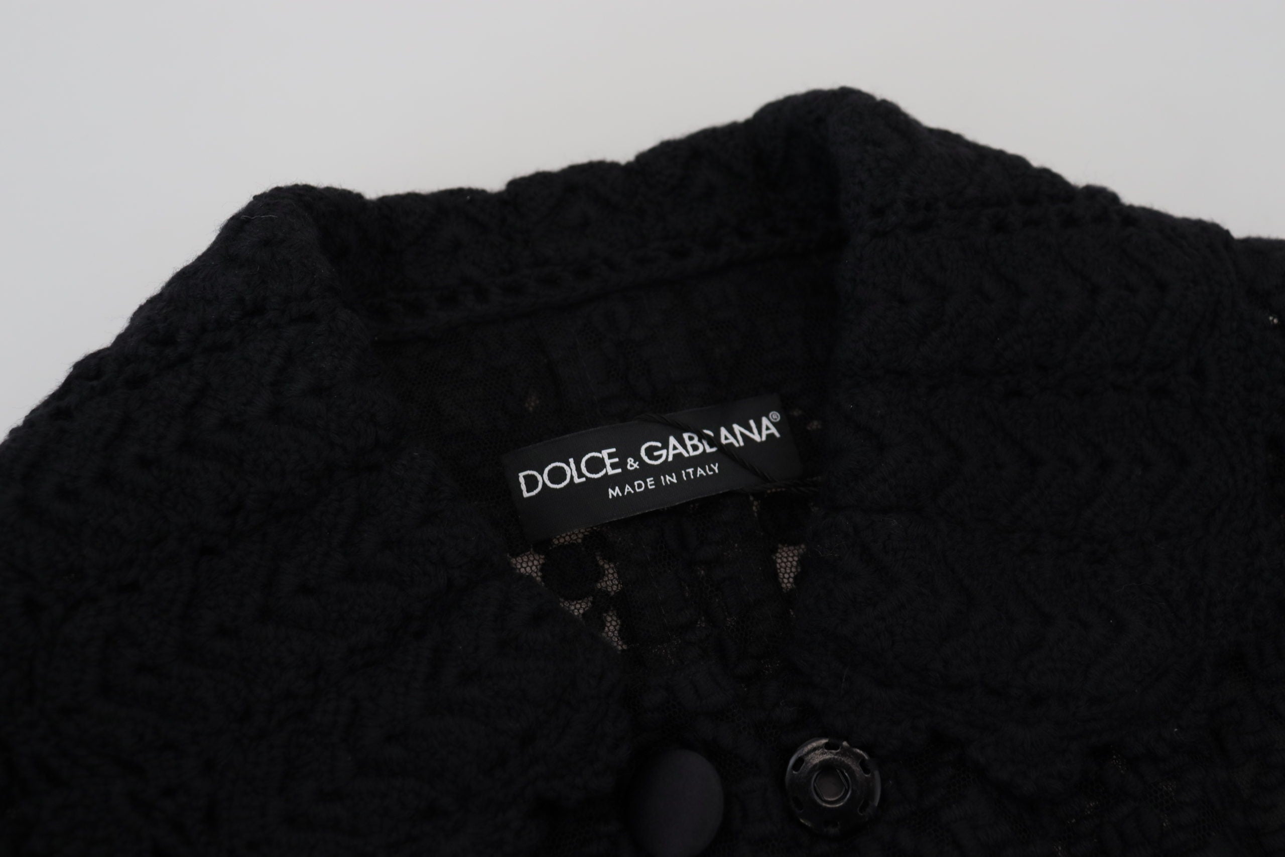 Κομψό μπουφάν με κουμπιά από μαύρο μαλλί Dolce &amp; Gabbana