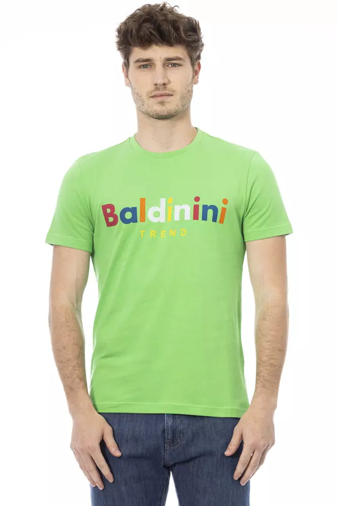 Ανδρικό μπλουζάκι Baldinini Trend πράσινο βαμβακερό