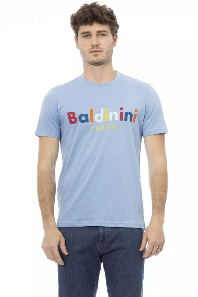 Ανδρικό μπλουζάκι Baldinini Trend Light Blue Cotton