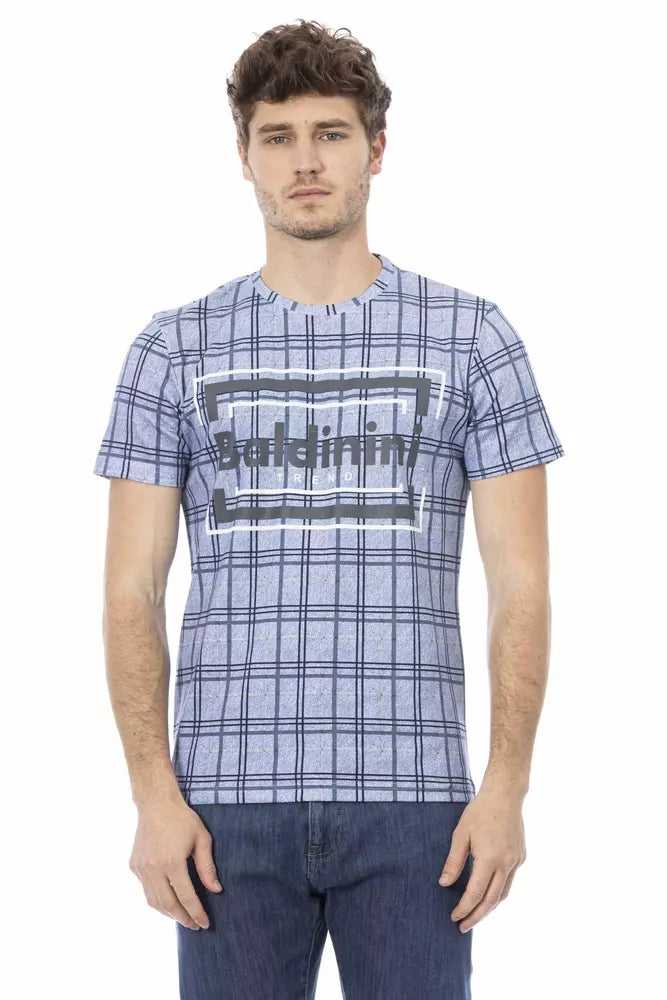 Ανδρικό μπλουζάκι Baldinini Trend Light Blue Cotton
