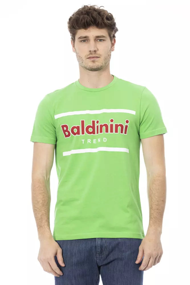 Ανδρικό μπλουζάκι Baldinini Trend πράσινο βαμβακερό