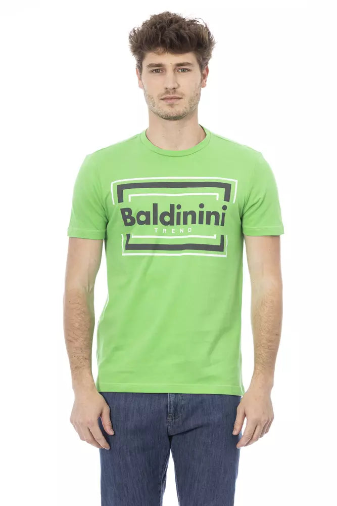 Ανδρικό μπλουζάκι Baldinini Trend πράσινο βαμβακερό