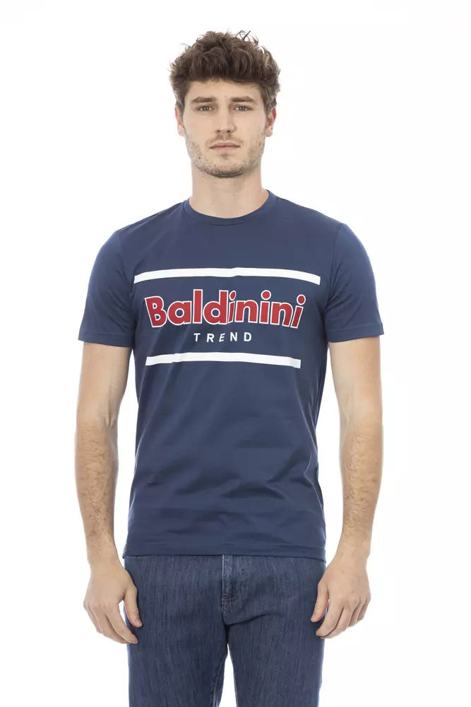 Ανδρικό μπλουζάκι Baldinini Trend Blue Cotton