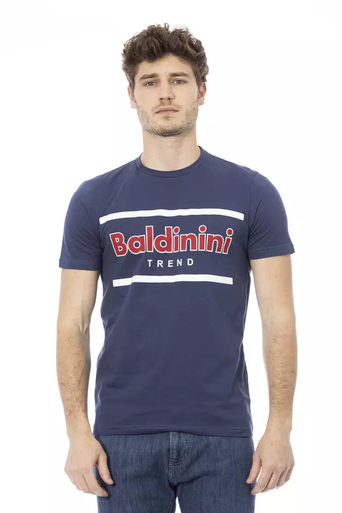 Ανδρικό μπλουζάκι Baldinini Trend Blue Cotton