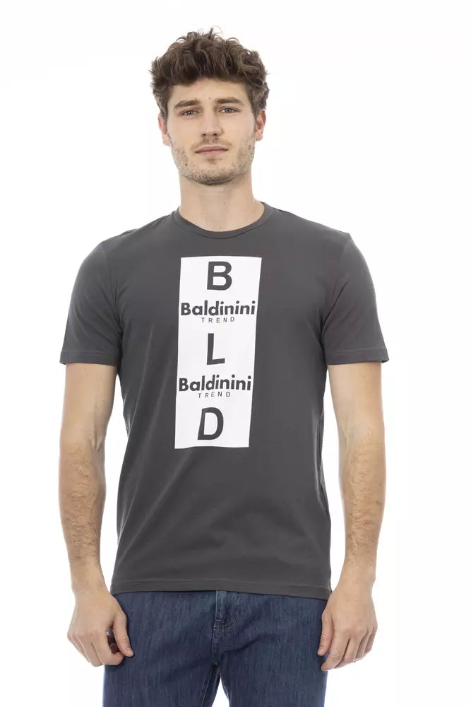 Ανδρικό μπλουζάκι Baldinini Trend γκρι βαμβακερό