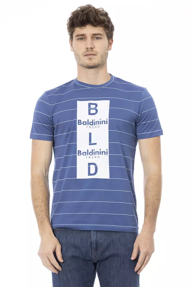Ανδρικό μπλουζάκι Baldinini Trend Blue Cotton