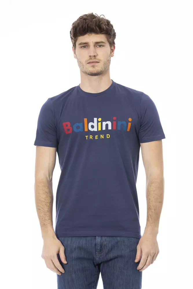 Ανδρικό μπλουζάκι Baldinini Trend Blue Cotton